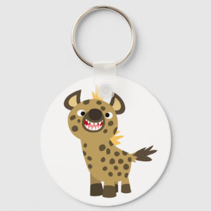 Cute Smiling Tecknad Hyena Keychain Nyckelring