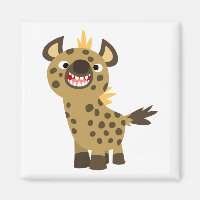 Cute Smiling Tecknad Hyena Magnet