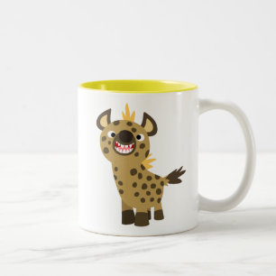 Cute Smiling Tecknad Hyena Magnet Två-Tonad Mugg