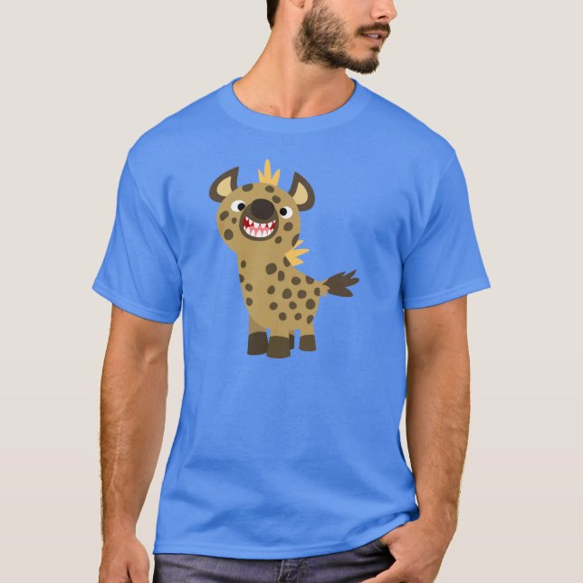 Cute Smiling Tecknad Hyena T-Shirt (Framsida)