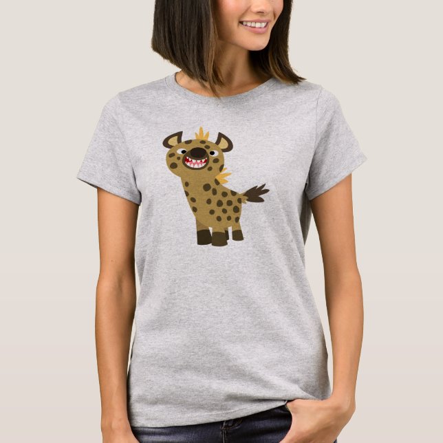 Cute Smiling Tecknad Hyena Women T-Shirt (Framsida)