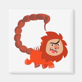 Cute Smiling Tecknad Manticore Magnet