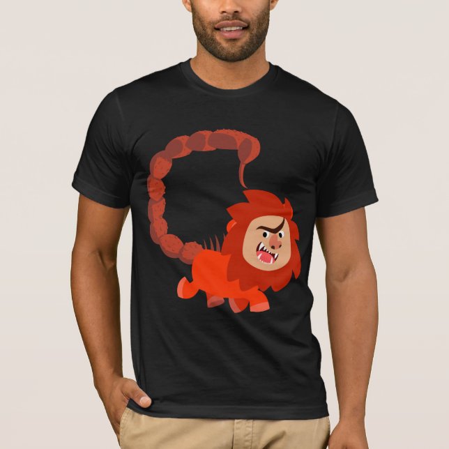 Cute Smiling Tecknad Manticore T-Shirt (Framsida)