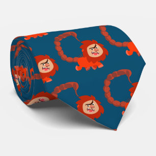 Cute Smiling Tecknad Manticore Tie Slips