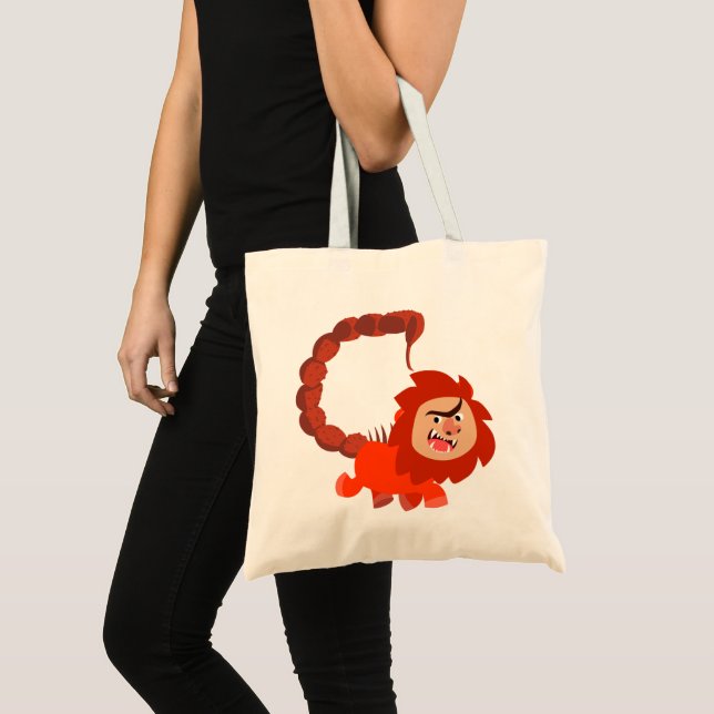 Cute Smiling Tecknad Manticore Tote Bag Tygkasse (Framsida (produkt))