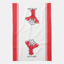 Cute Smiling Tecknad Red Lobster