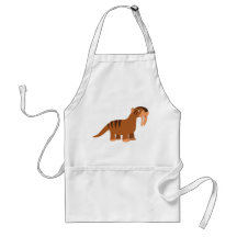 Cute Smiling Tecknad Thylacosmilus Apron