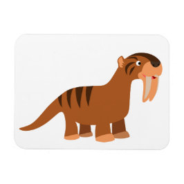 Cute Smiling Tecknad Thylacosmilus Flexible Magnet