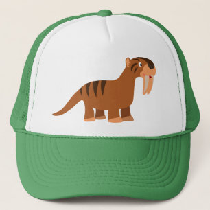 Cute Smiling Tecknad Thylacosmilus Hat Truckerkeps