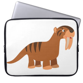 Cute Smiling Tecknad Thylacosmilus Laptop sleeve