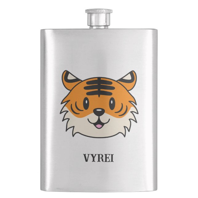 Cute Smiling Tecknad Tiger Fickplunta (Framsidan)