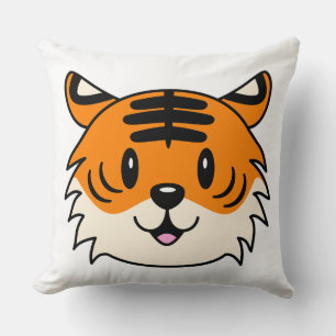 Cute Smiling Tecknad Tiger Kudde