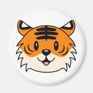 Cute Smiling Tecknad Tiger Magnet