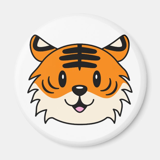 Cute Smiling Tecknad Tiger Magnet (Framsidan)