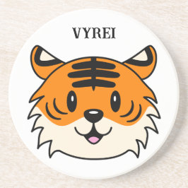 Cute Smiling Tecknad Tiger Underlägg