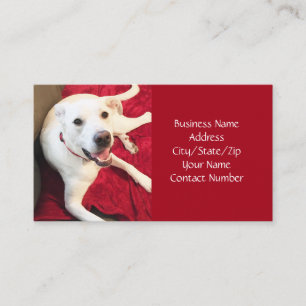 Cute Smiling White Puppy Hund Red-jul Visitkort