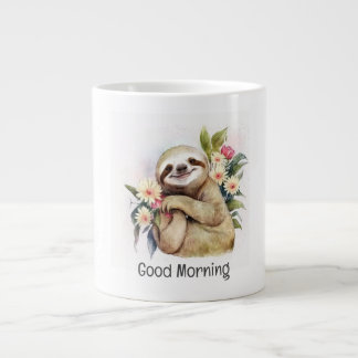 Cute Smilth med Flowers- Bra God morgon Jumbo Mugg