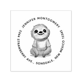 Cute Smilth som hade en Shirt med Adress Självfärgande Stämpel