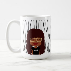 Cute Smirking Woman Stripe Mugg. Välj ditt utseend Kaffemugg
