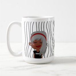 Cute Smirking Woman Stripe Mugg. Välj ditt utseend Kaffemugg