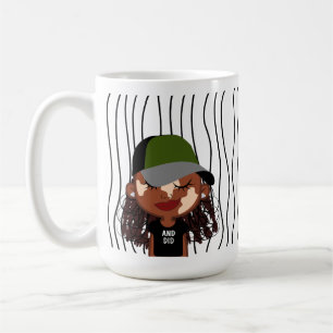 Cute Smirking Woman Stripe Mugg. Välj ditt utseend Kaffemugg