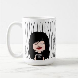 Cute Smirking Woman Stripe Mugg. Välj ditt utseend Kaffemugg