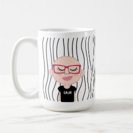 Cute Smirking Woman Stripe Mugg. Välj ditt utseend Kaffemugg