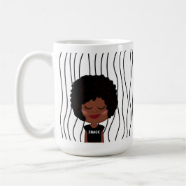 Cute Smirking Woman Stripe Mugg. Välj ditt utseend Kaffemugg