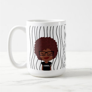 Cute Smirking Woman Stripe Mugg. Välj ditt utseend Kaffemugg