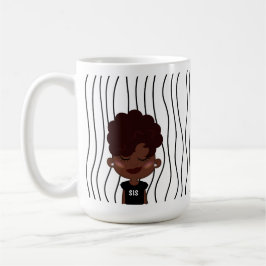 Cute Smirking Woman Stripe Mugg. Välj ditt utseend Kaffemugg
