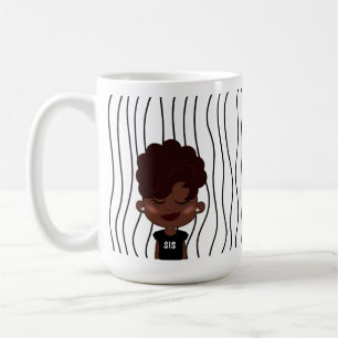 Cute Smirking Woman Stripe Mugg. Välj ditt utseend Kaffemugg