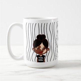 Cute Smirking Woman Stripe Mugg. Välj ditt utseend Kaffemugg