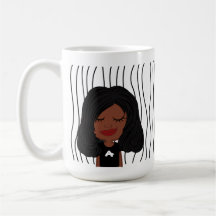 Cute Smirking Woman Stripe Mugg. Välj ditt utseend
