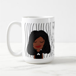 Cute Smirking Woman Stripe Mugg. Välj ditt utseend Kaffemugg