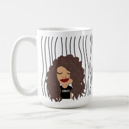 Cute Smirking Woman Stripe Mugg. Välj ditt utseend Kaffemugg
