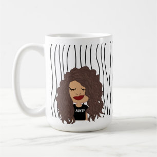 Cute Smirking Woman Stripe Mugg. Välj ditt utseend Kaffemugg