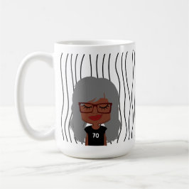 Cute Smirking Woman Stripe Mugg. Välj ditt utseend Kaffemugg