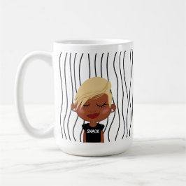 Cute Smirking Woman Stripe Mugg. Välj ditt utseend Kaffemugg