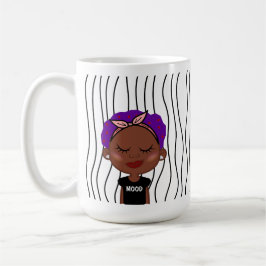 Cute Smirking Woman Stripe Mugg. Välj ditt utseend Kaffemugg