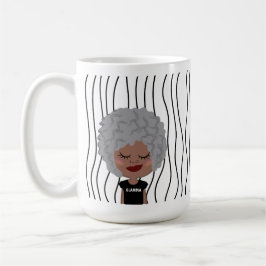 Cute Smirking Woman Stripe Mugg. Välj ditt utseend Kaffemugg