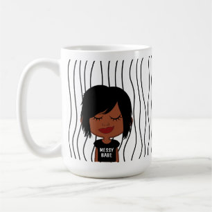 Cute Smirking Woman Stripe Mugg. Välj ditt utseend Kaffemugg