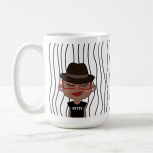 Cute Smirking Woman Stripe Mugg. Välj ditt utseend Kaffemugg