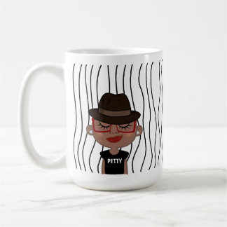 Cute Smirking Woman Stripe Mugg. Välj ditt utseend Kaffemugg