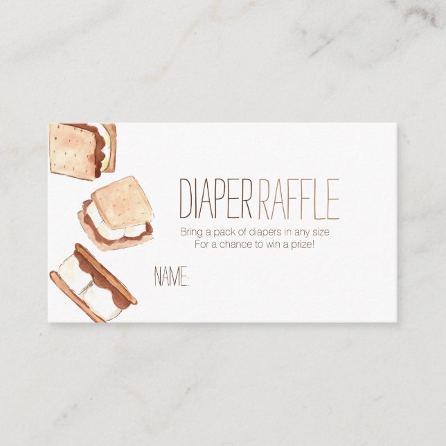 Cute smoers camping-barnduschkort, raffelkort tilläggskort (Framsida)