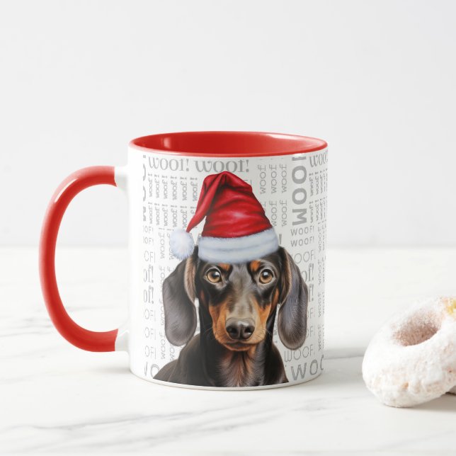 Cute Smooth Dachshund Lover Christmas Holiday Mugg (Med munk)