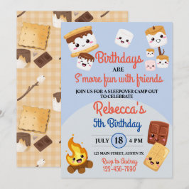 Cute S'mores Campout Födelsedagsfest Inbjudningar