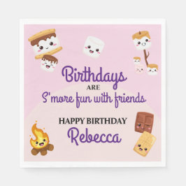 Cute S'mores Campout Födelsedagsfest Pappersservett