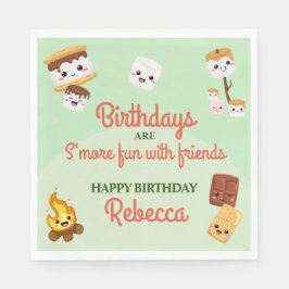 Cute S'mores Campout Födelsedagsfest Pappersservett