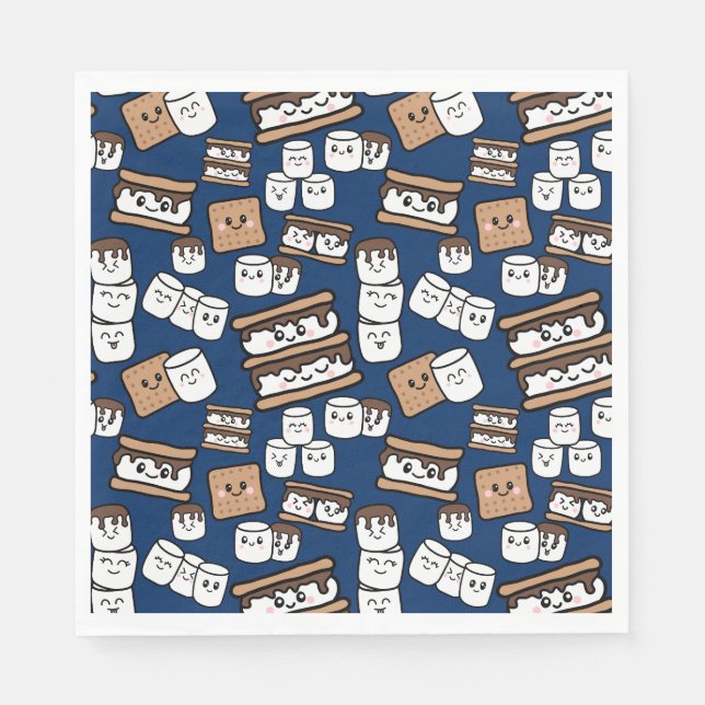 Cute Smores Marshmallow Illustration Pappersservett (Framsidan)