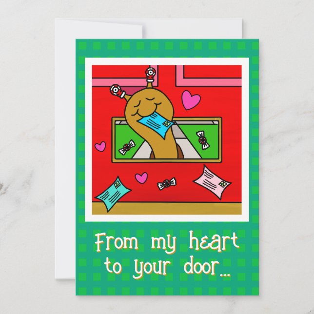 Cute Snail Christmas Mail  Julkort (Framsida)